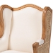bali & pari Rachana Traditional French Beige Fabric and Honey Oak Finished Wood Accent Chair - BSOSEA675-Light wood-NAT01/White-F00
