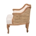 bali & pari Sylvestra Traditional French Beige Fabric and Honey Oak Finished Wood Low Seat Accent Chair - BSOSEA670-Light ton wood-NAT01/White-F00