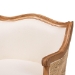 bali & pari Sylvestra Traditional French Beige Fabric and Honey Oak Finished Wood Low Seat Accent Chair - BSOSEA670-Light ton wood-NAT01/White-F00