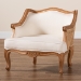 bali & pari Sylvestra Traditional French Beige Fabric and Honey Oak Finished Wood Low Seat Accent Chair - BSOSEA670-Light ton wood-NAT01/White-F00