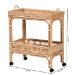 bali & pari Lombok Modern Bohemian Natural Brown Rattan Wine Cart - BSOLombok-Rattan-Cart