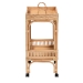 bali & pari Lombok Modern Bohemian Natural Brown Rattan Wine Cart - BSOLombok-Rattan-Cart