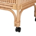 bali & pari Lombok Modern Bohemian Natural Brown Rattan Wine Cart - BSOLombok-Rattan-Cart