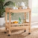 bali & pari Lombok Modern Bohemian Natural Brown Rattan Wine Cart - BSOLombok-Rattan-Cart