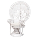 bali & pari Ediva Modern Bohemian White Natural Rattan Peacock Accent Chair
