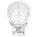 bali & pari Ediva Modern Bohemian White Natural Rattan Peacock Accent Chair - BSOPeacock-001-Rattan-White-AC