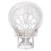 bali & pari Ediva Modern Bohemian White Natural Rattan Peacock Accent Chair - BSOPeacock-001-Rattan-White-AC
