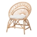 bali & pari Abriella Modern Bohemian Natural Brown Rattan Peacock Accent Chair