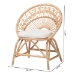 bali & pari Abriella Modern Bohemian Natural Brown Rattan Peacock Accent Chair - BSOPeacock-Natural-AC
