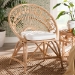 bali & pari Abriella Modern Bohemian Natural Brown Rattan Peacock Accent Chair - BSOPeacock-Natural-AC