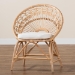 bali & pari Abriella Modern Bohemian Natural Brown Rattan Peacock Accent Chair - BSOPeacock-Natural-AC