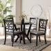 Baxton Studio Mari Modern Grey Fabric and Dark Brown Finished Wood 5-Piece Dining Set - BSOMari-Grey/Dark Brown-5PC Dining Set