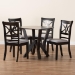 Baxton Studio Mari Modern Grey Fabric and Dark Brown Finished Wood 5-Piece Dining Set - BSOMari-Grey/Dark Brown-5PC Dining Set
