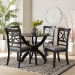 Baxton Studio Noemi Modern Grey Fabric and Dark Brown Finished Wood 5-Piece Dining Set - BSONoemi-Grey/Dark Brown-5PC Dining Set