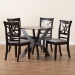 Baxton Studio Noemi Modern Grey Fabric and Dark Brown Finished Wood 5-Piece Dining Set - BSONoemi-Grey/Dark Brown-5PC Dining Set
