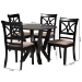 Baxton Studio Mari Modern Beige Fabric and Dark Brown Finished Wood 5-Piece Dining Set - BSOMari-Sand/Dark Brown-5PC Dining Set