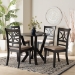 Baxton Studio Mari Modern Beige Fabric and Dark Brown Finished Wood 5-Piece Dining Set - BSOMari-Sand/Dark Brown-5PC Dining Set