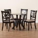 Baxton Studio Mari Modern Beige Fabric and Dark Brown Finished Wood 5-Piece Dining Set - BSOMari-Sand/Dark Brown-5PC Dining Set