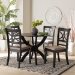 Baxton Studio Noemi Modern Beige Fabric and Dark Brown Finished Wood 5-Piece Dining Set - BSONoemi-Sand/Dark Brown-5PC Dining Set