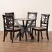 Baxton Studio Noemi Modern Beige Fabric and Dark Brown Finished Wood 5-Piece Dining Set - BSONoemi-Sand/Dark Brown-5PC Dining Set