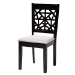 Baxton Studio Felice Modern Grey Fabric and Dark Brown Finished Wood 5-Piece Dining Set - BSOFelice-Grey/Dark Brown-5PC Dining Set