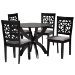 Baxton Studio Lena Modern Grey Fabric and Dark Brown Finished Wood 5-Piece Dining Set