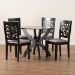 Baxton Studio Lena Modern Grey Fabric and Dark Brown Finished Wood 5-Piece Dining Set - BSOLena-Grey/Dark Brown-5PC Dining Set