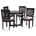 Baxton Studio Jamie Moden Beige Fabric and Dark Brown Finished Wood 5-Piece Dining Set - BSOJamie-Sand/Dark Brown-5PC Dining Set