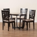 Baxton Studio Jamie Moden Beige Fabric and Dark Brown Finished Wood 5-Piece Dining Set - BSOJamie-Sand/Dark Brown-5PC Dining Set