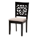 Baxton Studio Felice Modern Beige Fabric and Dark Brown Finished Wood 5-Piece Dining Set - BSOFelice-Sand/Dark Brown-5PC Dining Set