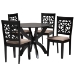 Baxton Studio Lena Modern Beige Fabric and Dark Brown Finished Wood 5-Piece Dining Set