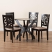 Baxton Studio Lena Modern Beige Fabric and Dark Brown Finished Wood 5-Piece Dining Set - BSOLena-Sand/Dark Brown-5PC Dining Set