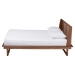 Baxton Studio Aveena Mid-Century Modern Walnut Brown Finished Wood Queen Size Platform Bed - BSOMG0004-3-Ash Walnut/Rattan-Queen