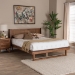 Baxton Studio Aveena Mid-Century Modern Walnut Brown Finished Wood Queen Size Platform Bed - BSOMG0004-3-Ash Walnut/Rattan-Queen