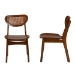 Baxton Studio Hesper Mid-Century Modern Walnut Brown Finished Wood and Rattan 2-Piece Dining Chair Set - BSORH253C-Walnut Rattan/Walnut Bent Seat-DC-2PK