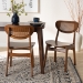 Baxton Studio Hesper Mid-Century Modern Walnut Brown Finished Wood and Rattan 2-Piece Dining Chair Set - BSORH253C-Walnut Rattan/Walnut Bent Seat-DC-2PK