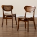 Baxton Studio Hesper Mid-Century Modern Walnut Brown Finished Wood and Rattan 2-Piece Dining Chair Set - BSORH253C-Walnut Rattan/Walnut Bent Seat-DC-2PK