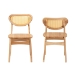 Baxton Studio Nenet Mid-Century Modern Oak Brown Finished Wood and Rattan 2-Piece Dining Chair Set - BSORH256C-Natural Rattan/Natural Flat Seat-DC-2PK