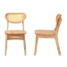 Baxton Studio Nenet Mid-Century Modern Oak Brown Finished Wood and Rattan 2-Piece Dining Chair Set - BSORH256C-Natural Rattan/Natural Flat Seat-DC-2PK