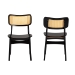 Baxton Studio Tafari Mid-Century Modern Dark Brown Finished Wood and Rattan 2-Piece Dining Chair Set - BSORH254C-Natural Rattan/Dark Brown Bent Seat-DC-2PK
