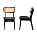 Baxton Studio Tafari Mid-Century Modern Dark Brown Finished Wood and Rattan 2-Piece Dining Chair Set - BSORH254C-Natural Rattan/Dark Brown Bent Seat-DC-2PK