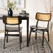 Baxton Studio Tafari Mid-Century Modern Dark Brown Finished Wood and Rattan 2-Piece Dining Chair Set - BSORH254C-Natural Rattan/Dark Brown Bent Seat-DC-2PK
