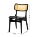 Baxton Studio Tafari Mid-Century Modern Dark Brown Finished Wood and Rattan 2-Piece Dining Chair Set - BSORH254C-Natural Rattan/Dark Brown Bent Seat-DC-2PK