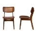 Baxton Studio Tafari Mid-Century Modern Walnut Brown Finished Wood and Rattan 2-Piece Dining Chair Set - BSORH254C-Walnut Rattan/Walnut Bent Seat-DC-2PK