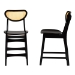 Baxton Studio Hesper Mid-Century Modern Dark Brown Finished Wood and Rattan 2-Piece Counter Stool Set - BSORH253P-Natural Rattan/Dark Brown Bent Seat-PC-2PK