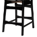 Baxton Studio Hesper Mid-Century Modern Dark Brown Finished Wood and Rattan 2-Piece Counter Stool Set - BSORH253P-Natural Rattan/Dark Brown Bent Seat-PC-2PK