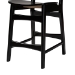 Baxton Studio Tafari Mid-Century Modern Dark Brown Finished Wood and Rattan 2-Piece Counter Stool Set - BSORH254P-Natural Rattan/Dark Brown Bent Seat-PC-2PK