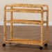 bali & pari Delphine Modern Bohemian Natural Rattan Kitchen Cart - BSODCWH10013-Maia-Natural Rattan-Cart