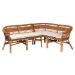 bali & pari Nella Modern Bohemian Natural Brown Rattan 2-Piece Dining Nook Banquette Set