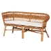 bali & pari Nella Modern Bohemian Natural Brown Rattan 2-Piece Dining Nook Banquette Set - BSONella-Natural/Light Honey Rattan-2PC Bench Set
